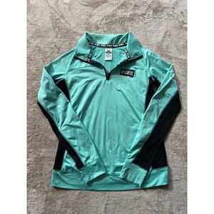 Pink Victorias Secret Ultimate Pullover 1/4 Zip Jacket Top Shirt Mint Green Sz S